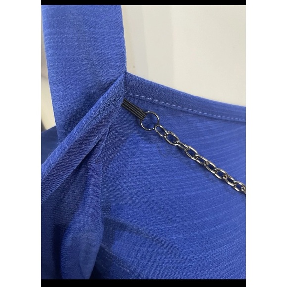 B-Wear California 2-in-1 Top with attached Necklace Womens Size Small Royal Blue - Picture 5 of 6